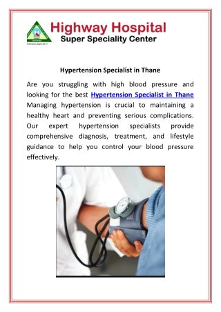 Hypertension Specialist in Thane (1)
