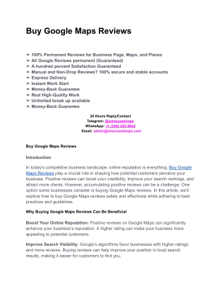 Buy Google Maps Reviews