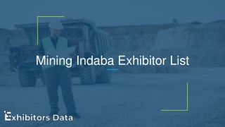 Mining Indaba Exhibitor List