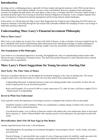 Marc Lasry's Finest Advice for Young Investors Starting Out