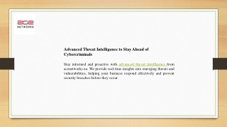 Advanced Threat Intelligence to Stay Ahead of Cybercriminals