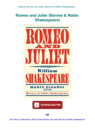 eBooks Romeo and Juliet (Barnes & Noble Shakespeare)