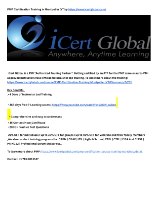 PMP Certification Training in Montpelier ,VT