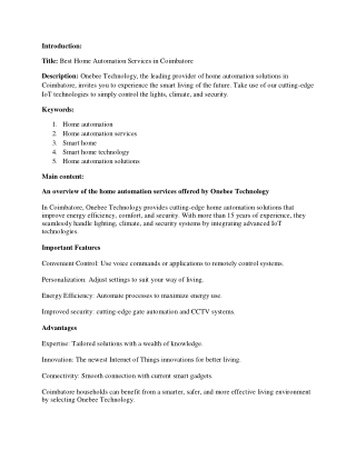 Onebee Technology Services