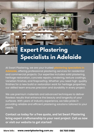 Expert Plastering Specialists in Adelaide