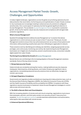 Access Management Market Trends