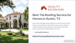 Best Tile Roofing Service For Homes In Austin TX