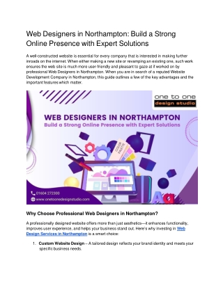 Web Designers in Northampton_ Build a Strong Online Presence with Expert Solutions