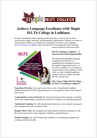 IELTS  Training in Ludhiana