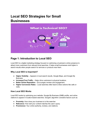 Local SEO Strategies for Small Businesses