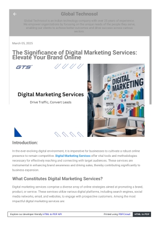 The Significance of Digital Marketing Services: Elevate Your Brand Online