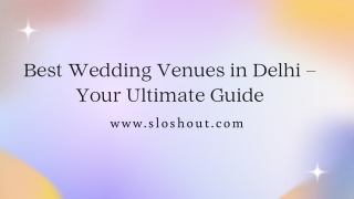 Best Wedding Venues in Delhi | Partyvillas