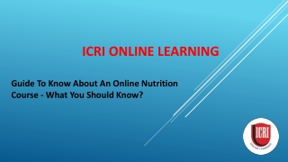 Guide to Know About an Online Nutrition Course - What You Should Know