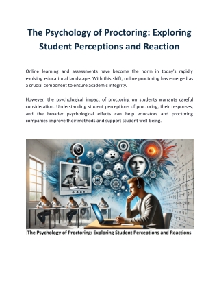 The Psychology of Proctoring: Exploring Student Perceptions and Reactions