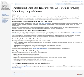 Transforming Trash into Treasure Your Go-To Guide for Scrap Metal Recycling in Munster