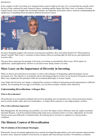 Marc Lasry on the Significance of Diversification in Investing