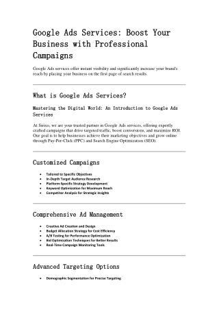 Google ads management service in Bangalore