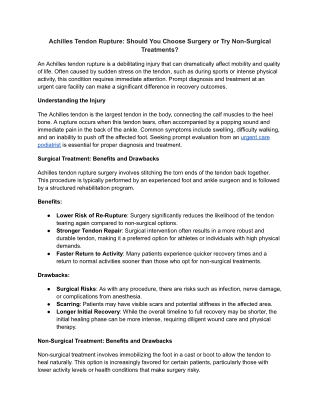 Achilles Tendon Rupture_ Should You Choose Surgery or Try Non-Surgical Treatments_