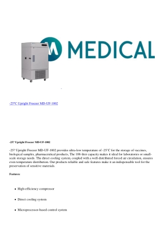 -25℃ Upright Freezer MD-UF-1002