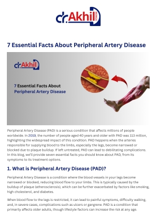 7 Essential Facts About Peripheral Artery Disease