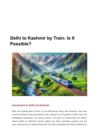 Delhi to Kashmir by Train_ Is It Possible