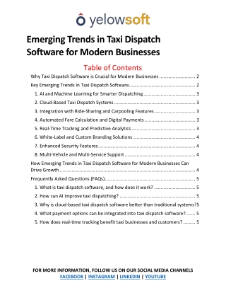 Emerging Trends in Taxi Dispatch Software for Modern Businesses