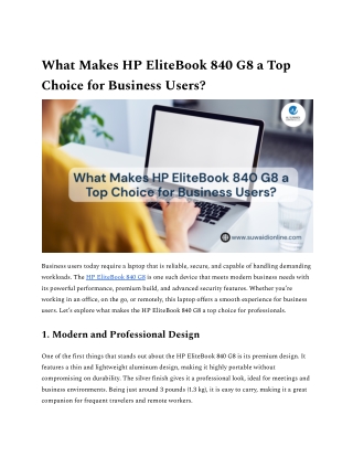 What Makes HP EliteBook 840 G8 a Top Choice for Business Users