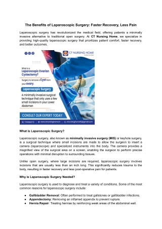 The Benefits of Laparoscopic Surgery_ Faster Recovery, Less Pain
