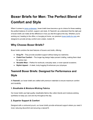 Boxer Briefs for Men: The Perfect Blend of Comfort and Style