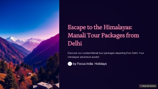 Manali Tour Packages From Delhi