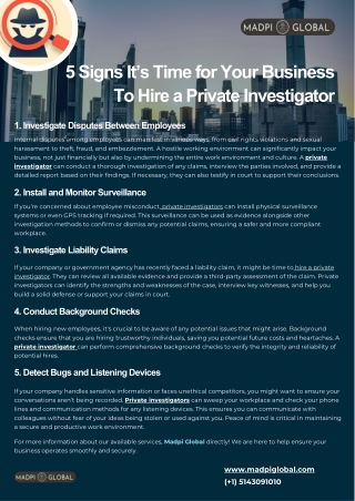 5 Signs It’s Time for Your Business To Hire a Private Investigator