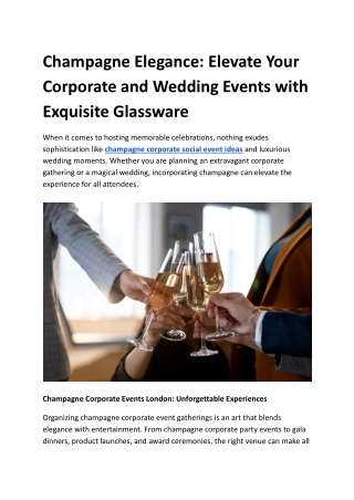 Champagne Elegance_ Elevate Your Corporate and Wedding Events with Exquisite Glassware