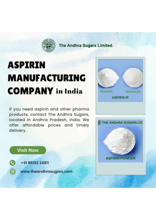 Aspirin Starch Granules in Andhra Pradesh, India - The Andhra Sugars
