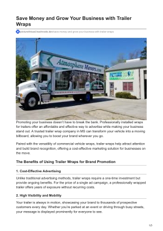 Save Money and Grow Your Business with Trailer Wraps