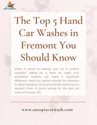 The Top 5 Hand Car Washes in Fremont You Should Know