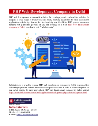 PHP Web Development Company in Delhi