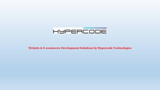 Website & E-commerce Development Solutions by Hypercode Technologies