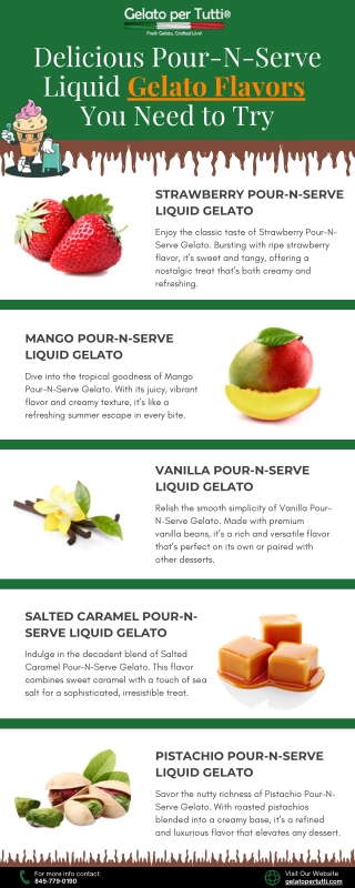 Delicious Pour-N-Serve Liquid Gelato Flavors You Need to Try - Gelato per Tutti