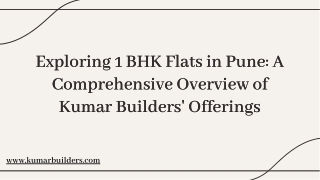 1 bhk flats in pune - Kumar builders