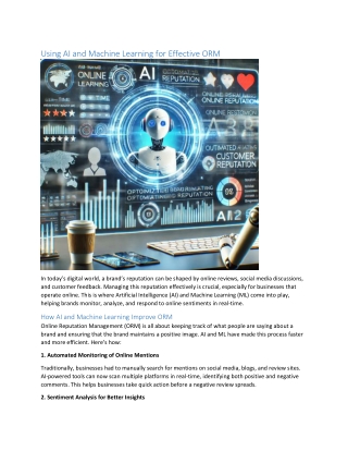Using AI and Machine Learning for Effective ORM