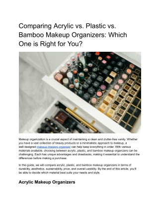 Comparing Acrylic vs. Plastic vs. Bamboo Makeup Organizers_ Which One is Right for You