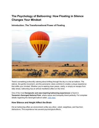 The Psychology of Ballooning_ How Floating in Silence Changes Your Mindset