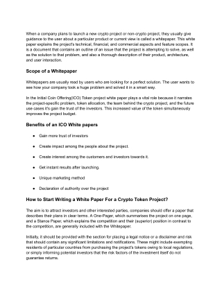 WhitePaper Writing Service Company