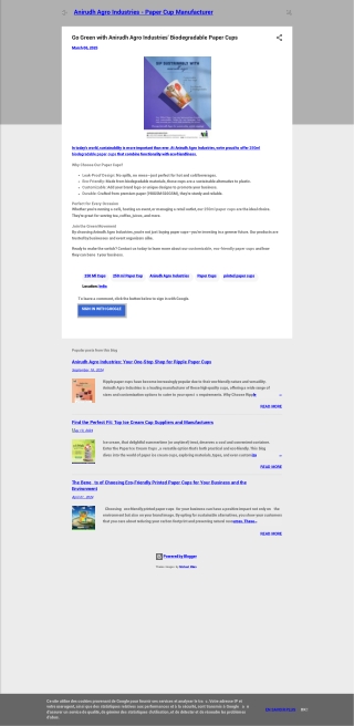 Go Green with Anirudh Agro Industries’ Biodegradable Paper Cups