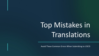 Avoid Top Mistakes in USCIS Translations