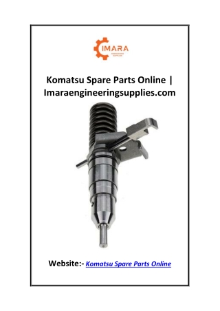 Komatsu Spare Parts Online  Imaraengineeringsupplies.com