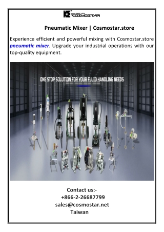 Pneumatic Mixer Cosmostar.store
