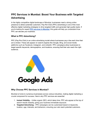 Best PPC Services in Mumbai | ROI-Driven Google Ads Experts