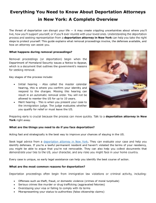 Everything You Need to Know About Deportation Attorneys in New York