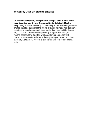 Rolex Lady-Date just graceful elegance